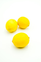 Fresh lemons shot on a white isolated background.