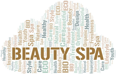 Obraz premium Beauty Spa word cloud collage made with text only.