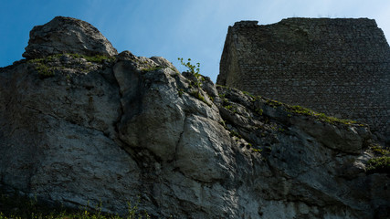 Ruins of the castle in Olsztyn. Free space for an inscription