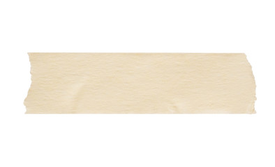 Yellow adhesive paper tape isolated on white background