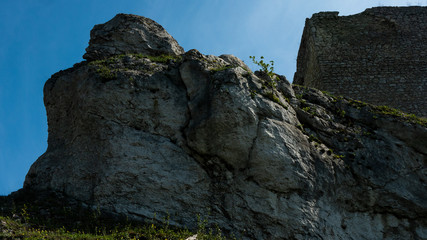 Ruins of the castle in Olsztyn. Free space for an inscription
