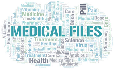 Obraz premium Medical Files word cloud collage made with text only.