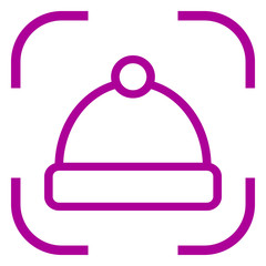 Winter hat icon vector in focus. White background