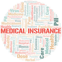 Fototapeta premium Medical Insurance word cloud collage made with text only.