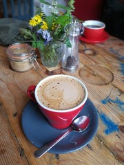 red coffee cup