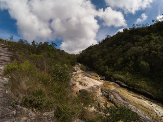 Waterfall and clouds