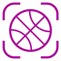 Basketball icon vector in focus. White background