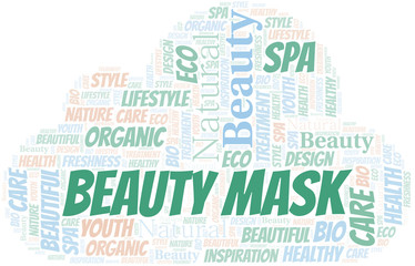 Obraz premium Beauty Mask word cloud collage made with text only.
