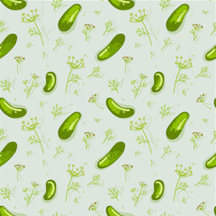 seasoning pickles cucumber / seamless vector pattern