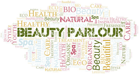 Obraz premium Beauty Parlour word cloud collage made with text only.