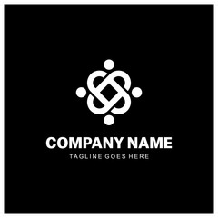 community human logo template vector illustration icon element isolated