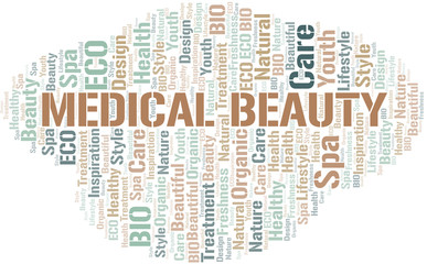 Medical Beauty word cloud collage made with text only.