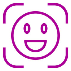 Smile icon vector in focus. White background