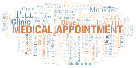 Fototapeta premium Medical Appointment word cloud collage made with text only.