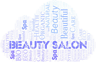 Obraz premium Beauty Salon word cloud collage made with text only.