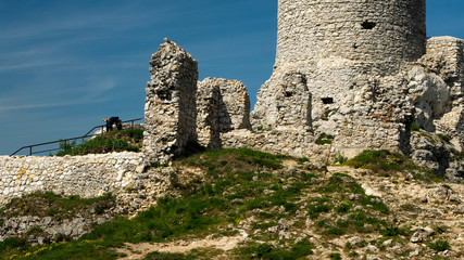 Ruins of the castle in Olsztyn. Free space for an inscription