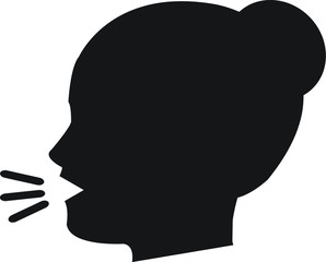 Human head communication speaking, argument vector icon