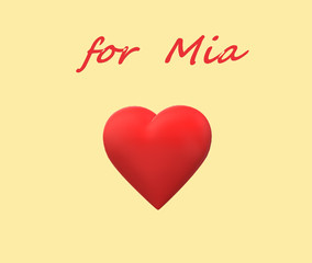 valentine card for Mia