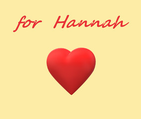valentine card for Hannah