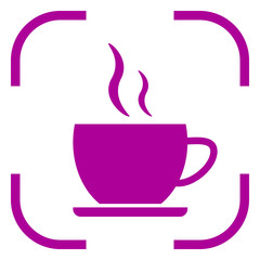 Cup icon in purple focus. White background