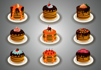 cake icons set