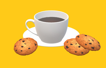 cup of coffee and cookies