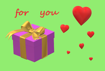 happy birthday box with ribbon