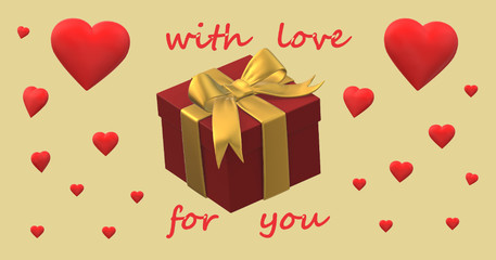 happy birthday box with ribbon