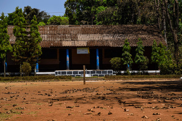 Building of primary school in Indian village