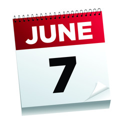 June 7th on a calendar page - illustrated.