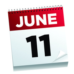 June 11th on a calendar page - illustrated.