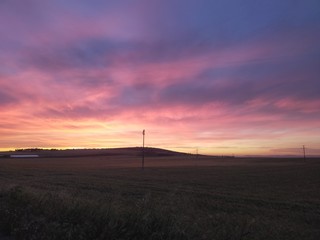 Obraz premium sunset over the field