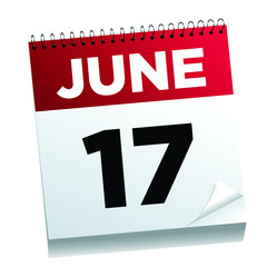 June 17th on a calendar page - illustrated.