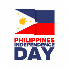 Philippines Independence Day. Celebrated annually on June 12 in Philippines. Happy national holiday of freedom. Philippines flag. South-East Asian country. Patriotic design. Vector poster