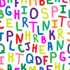 Colored children`s background. Alphabet.