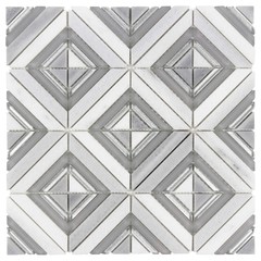 ceramic tile in natural stone texture in gray and silver