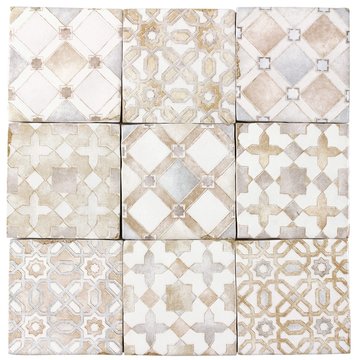Ceramic Tile texture in Moroccan style in beige seamless