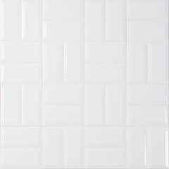 Glossy Ceramic White Subway Tile Texture