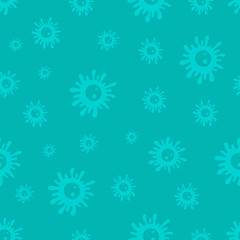 Bacteria and germs pattern, micro-organisms disease-causing objects, bacteria, viruses background. Vector doodle style. Microbes and viruses pattern. Microscopic bacterium backdrop. Corona Viruses