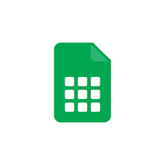 Spreadsheet icon design isolated on white background