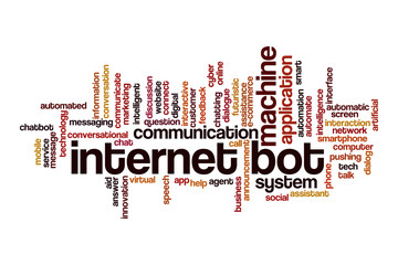 Internet bot word cloud concept