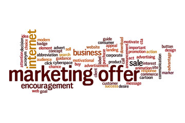 Marketing offer word cloud concept