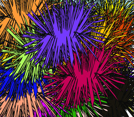 Abstract colorful fireworks, illustration. 