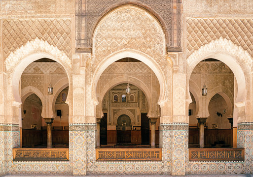 Inside of The Madrasa Bou Inania ( Medersa el Bouanania ), Medina of fes, Morocco
