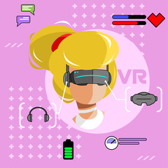 VR girl illustration