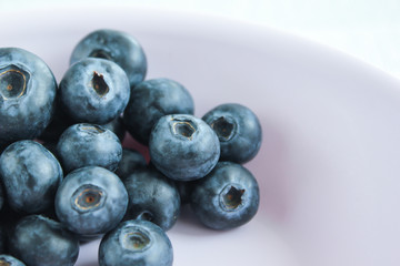Blueberries, which contain vitamins and antioxidants. Macro view.