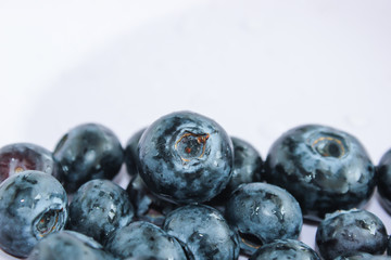 Blueberries, which contain vitamins and antioxidants. Macro view.