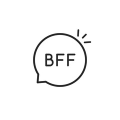 black thin line bff simple logo