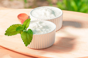 Natural homemade organic yogurt 