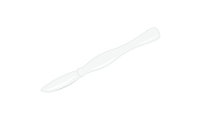 All-metal reusable scalpel. Hand surgical instrument. Realistic objects on a white background.